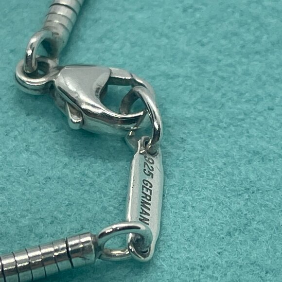 Tiffany & Co Sterling Silver Oval Locket Pendant w/ 17" Snake Chain Necklace - Picture 7 of 15